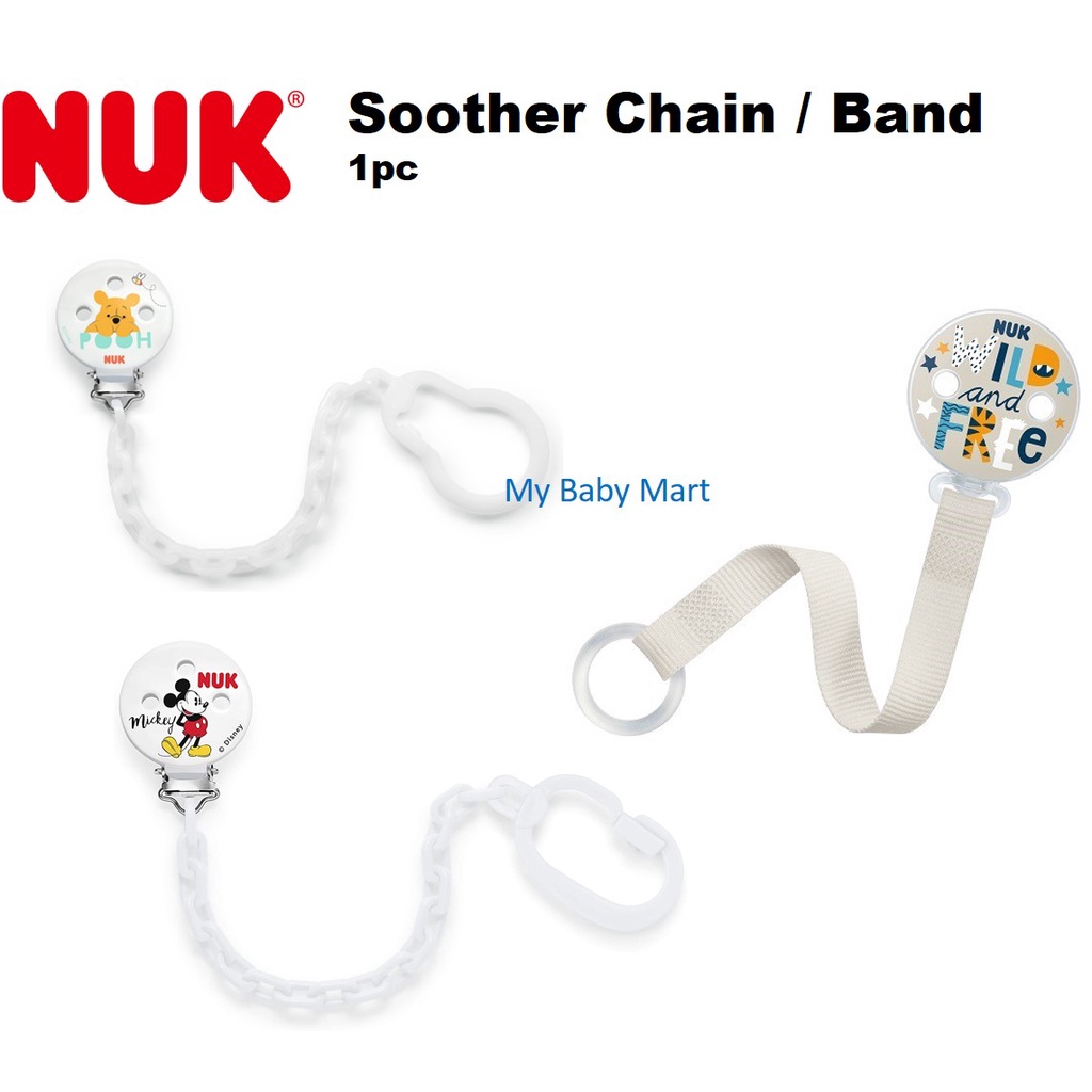 Nuk Disney Baby Mickey Winnie The Pooh Pacifier Chain Soother Band