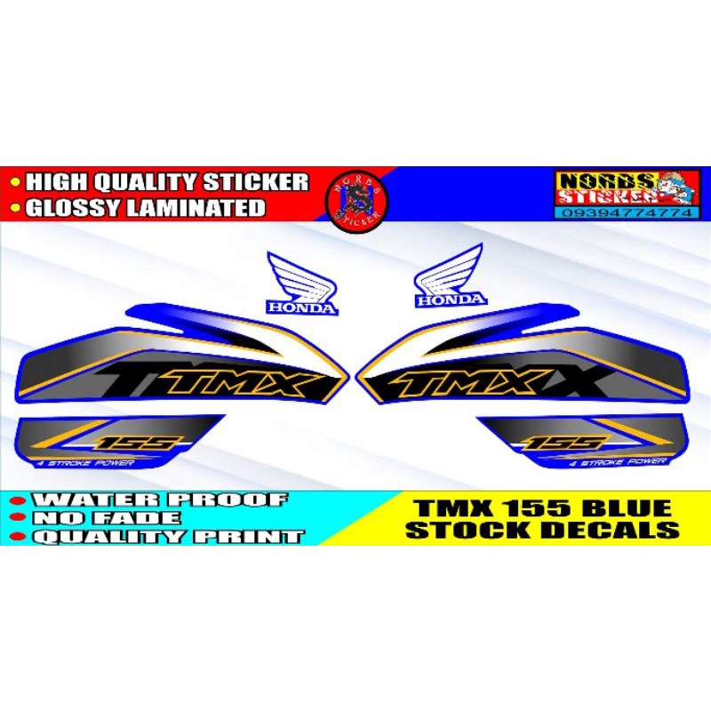 Tmx 155 Blue Stock Decals Shopee Philippines