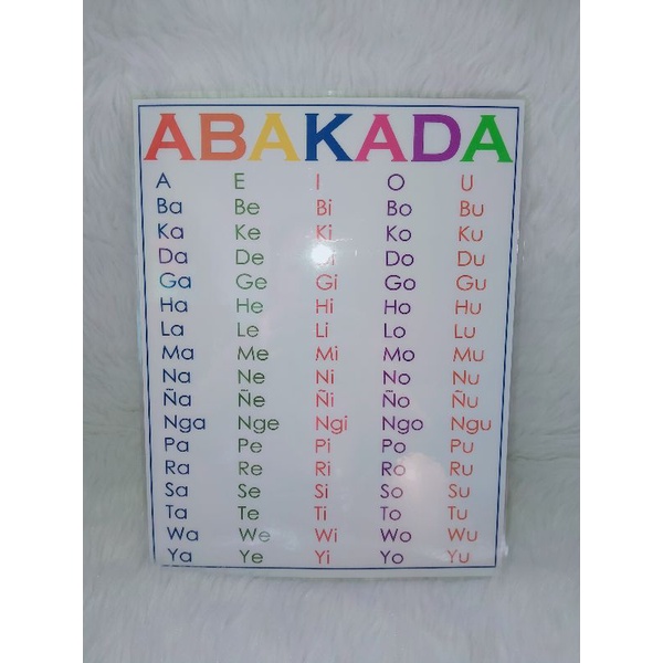 LAMINATED ABAKADA CHART SIZE SHORT Shopee Philippines