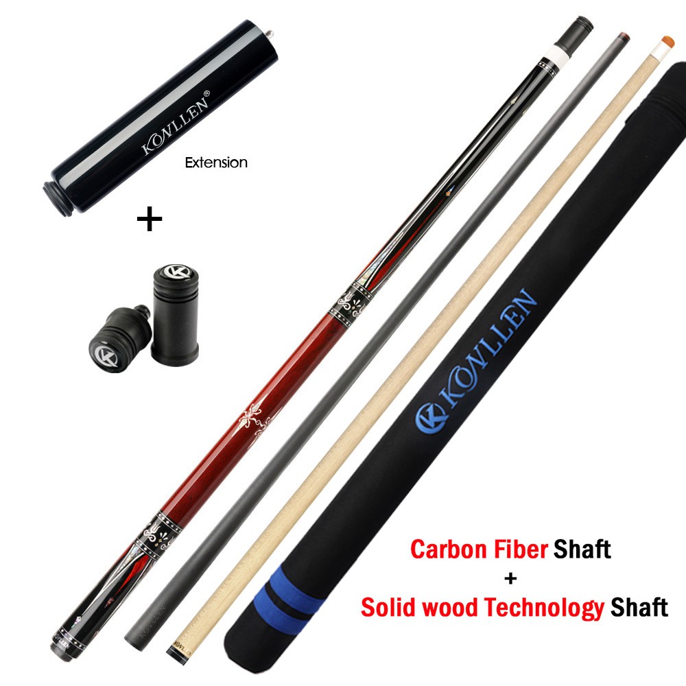 Konllen Billiard Carbon Fiber Pool Cue Stick Real Inlay Cue Technology