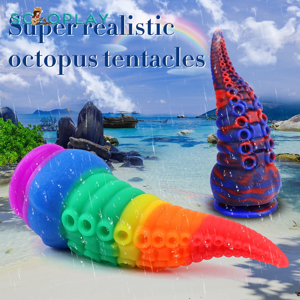 SOLOPLAY Octopus Tentacle Dildo Liquid Silicone Soft Anal Plug Unisex