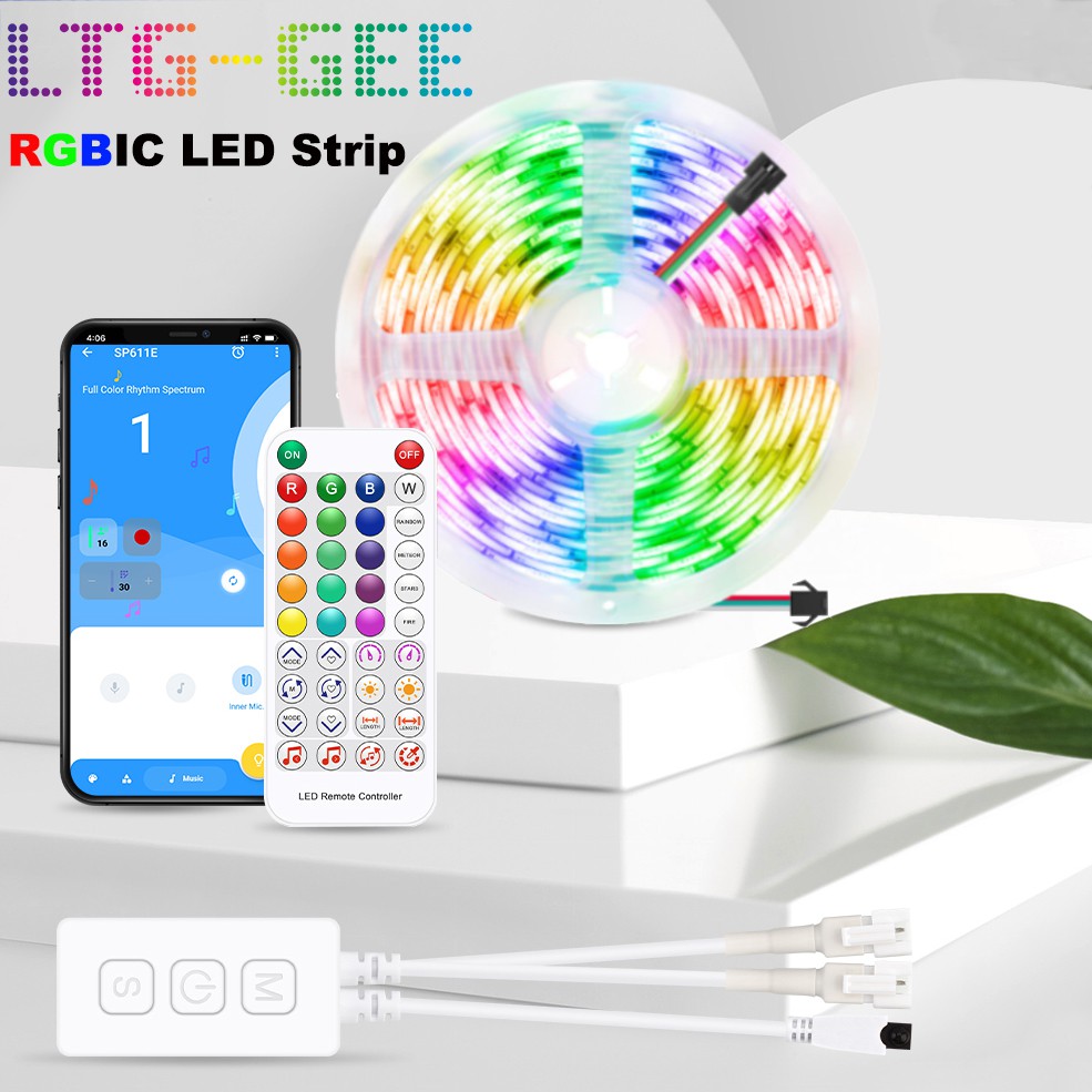 LTG GEE DreamColor RGBIC LED Strip Light Bluetooth Music APP Control