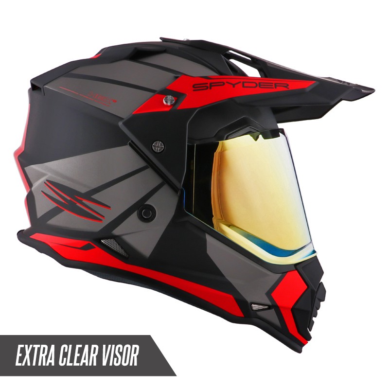 Spyder Dual Sport Helmet With Dual Visor Hex 2 0 GD Series 2 Free