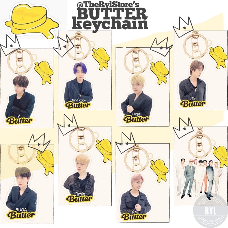 Bts Butter Acrylic Keychain Jungkook V Jimin Jin Suga Rm