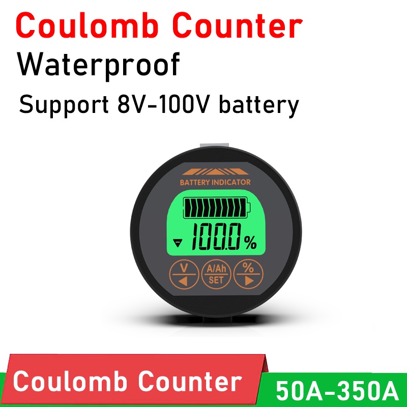 Coulometer Battery Monitor DC 100V 50A 100A 350A Capacity Tester METER