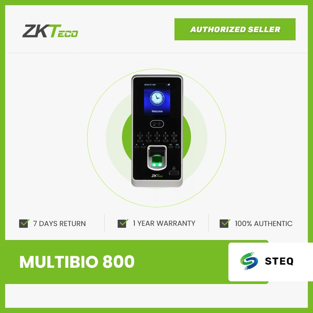 STEQ ZKTECO MultiBio 800 ID Face RFID And Fingerprint Biometric Reader