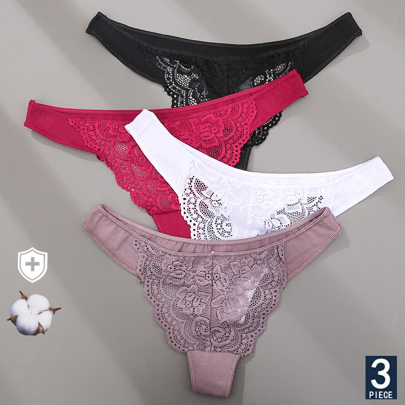 Finetoo M Xl Cotton Thongs Women Lace Panties Sexy Woman Lingerie