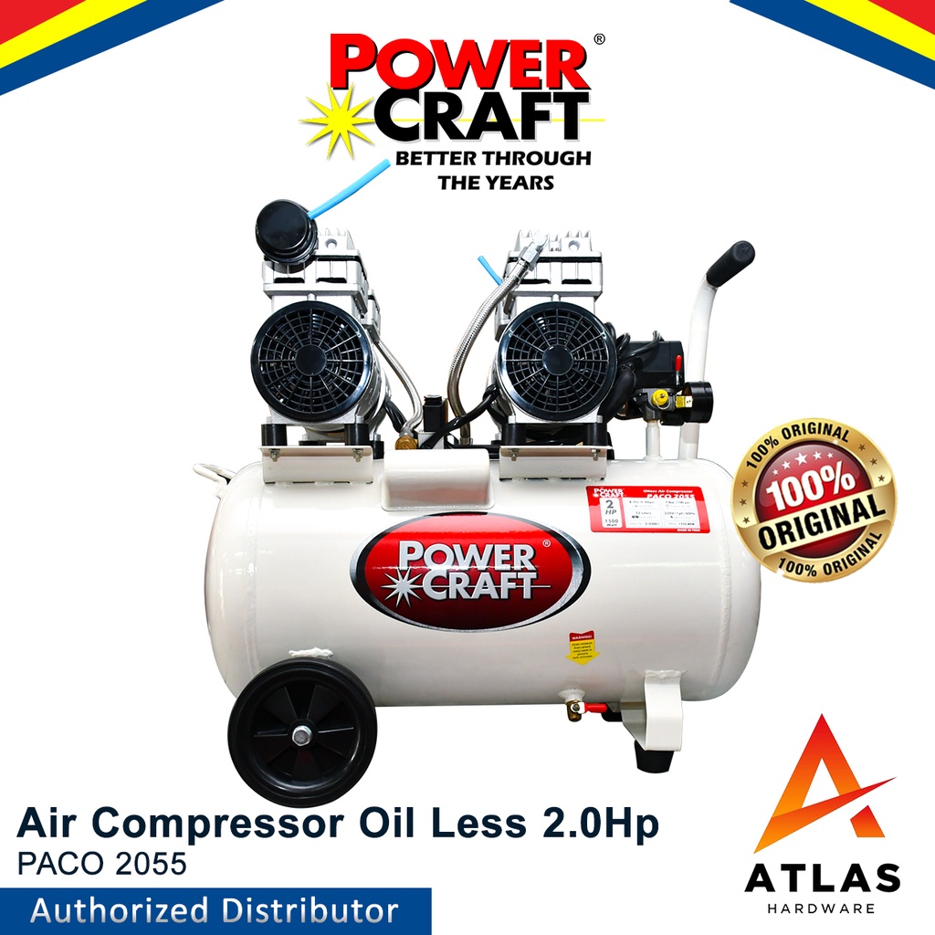 PowerCraft Oil Less Air Compressor 2HP PACO 2055 Shopee Philippines