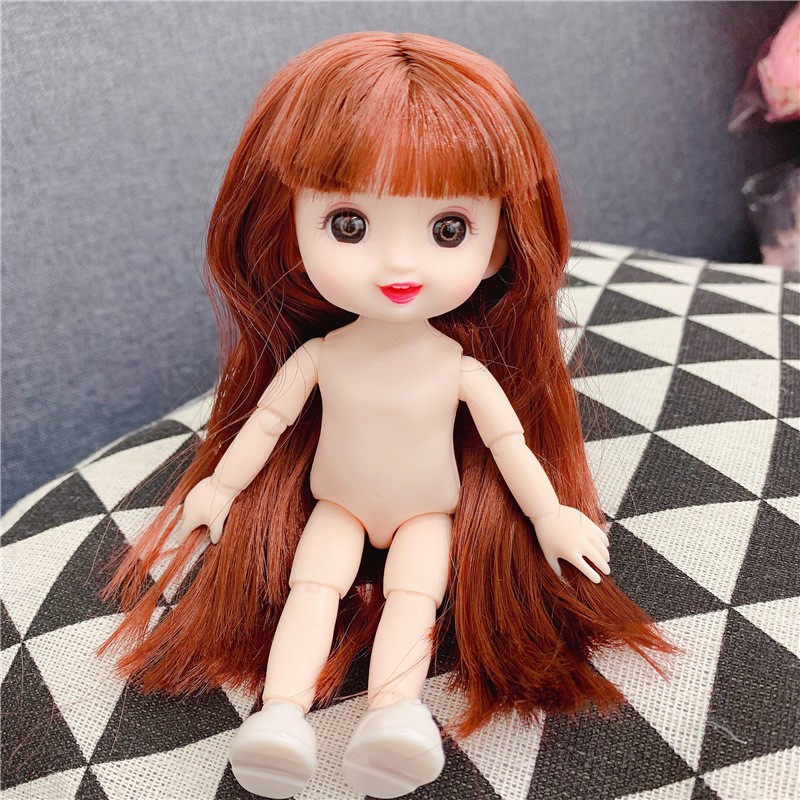 1 12 13 Movable Jointed Dolls Toys Mini 16cm BJD Baby Girl Doll Naked