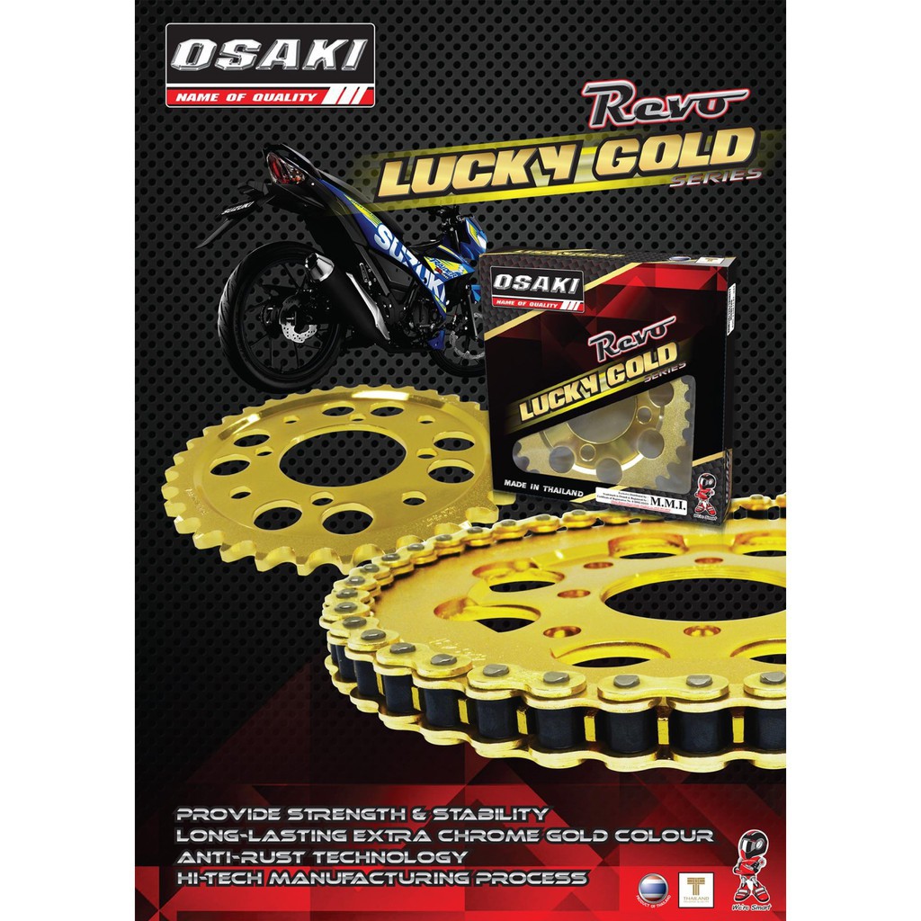 Osaki Lucky Gold Chain Set Raider Carb Fi Shopee Philippines