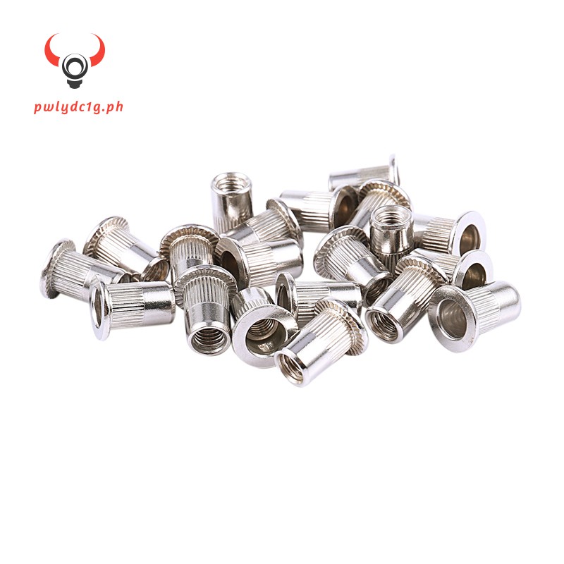 20 Pcs 304 Stainless Steel Rivet Nut Rivnut Insert Nutsert M6x15mm