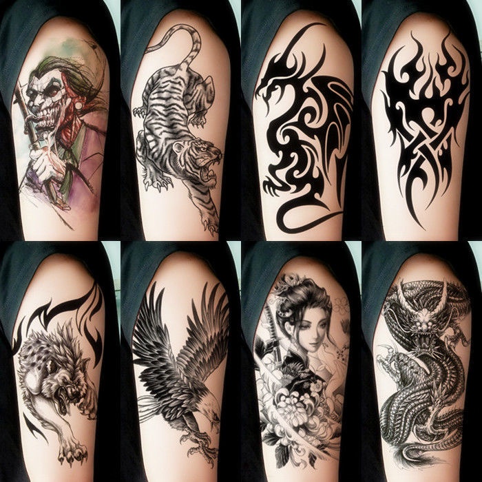 Tattoo Stickers Men Women Waterproof Long Lasting Arm Flame Pattern