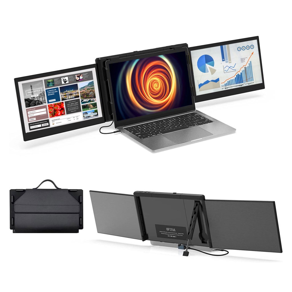 OFIYAA P2 S 12 Inch Triple Portable Monitor For Laptop Monitor Screen