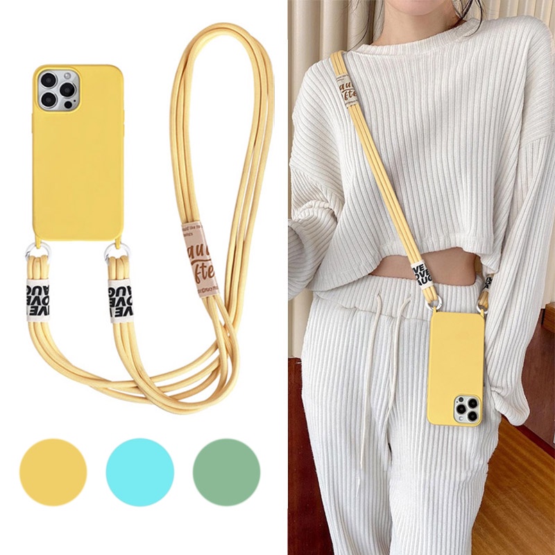 Luxury Crossbody Necklace Strap Lanyard Cord Soft Case For IPhone 13