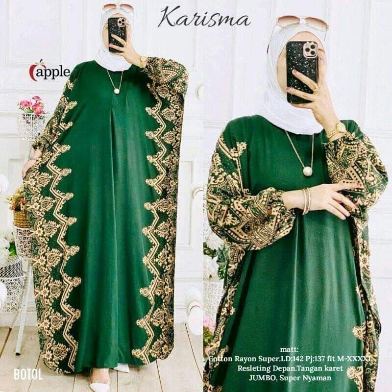 Karisma Kaftan Super Jumbo Long Dress Bat Hand Wrinkle Batik Negligee