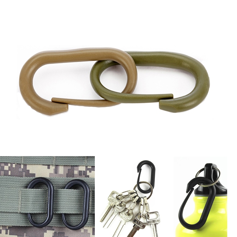 5X Webbing Tactical Molle Attach Outdoor Quickdraw Carabiner Clip Clasp