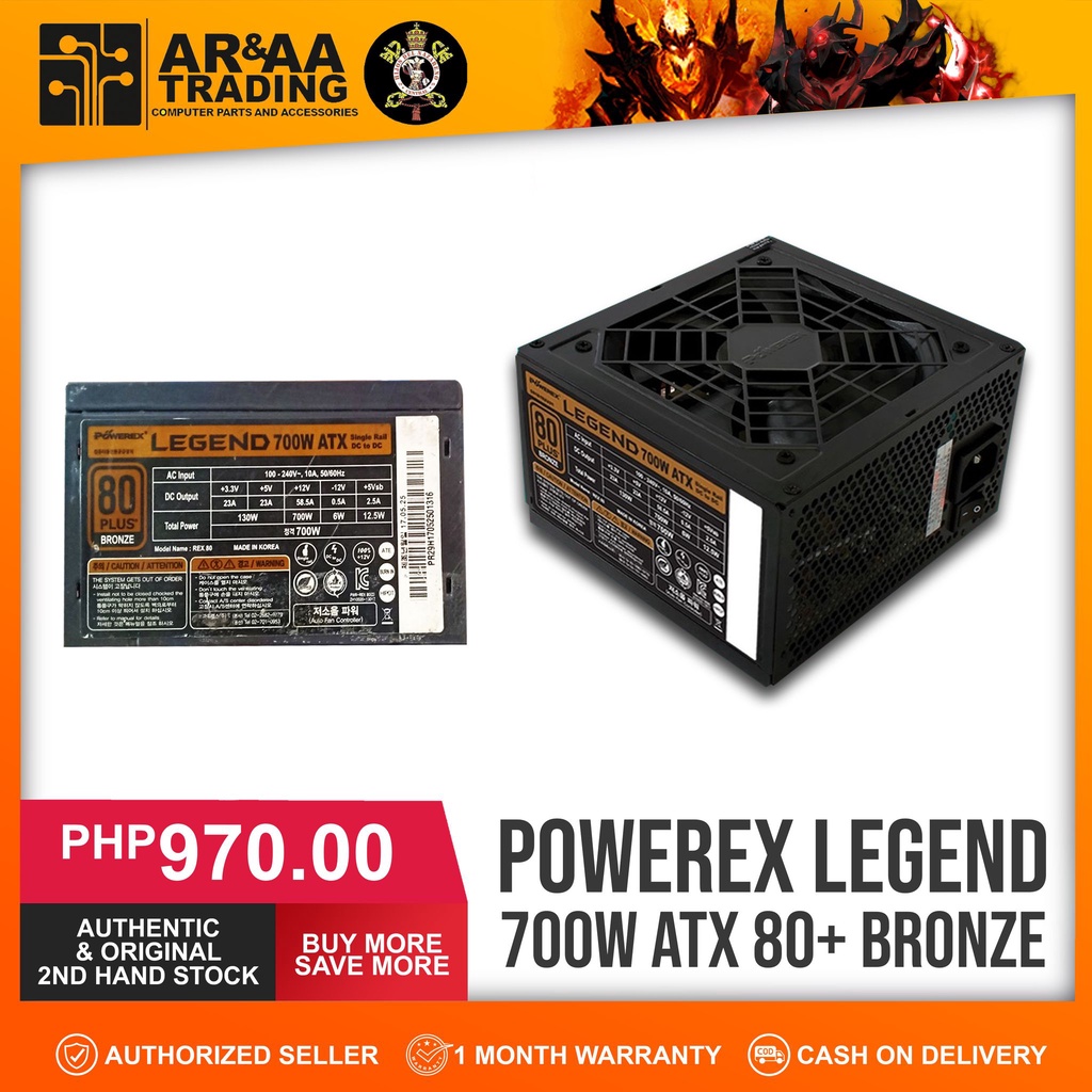 True Rated Power Supply Watts Powerex Legend Shopee Philippines