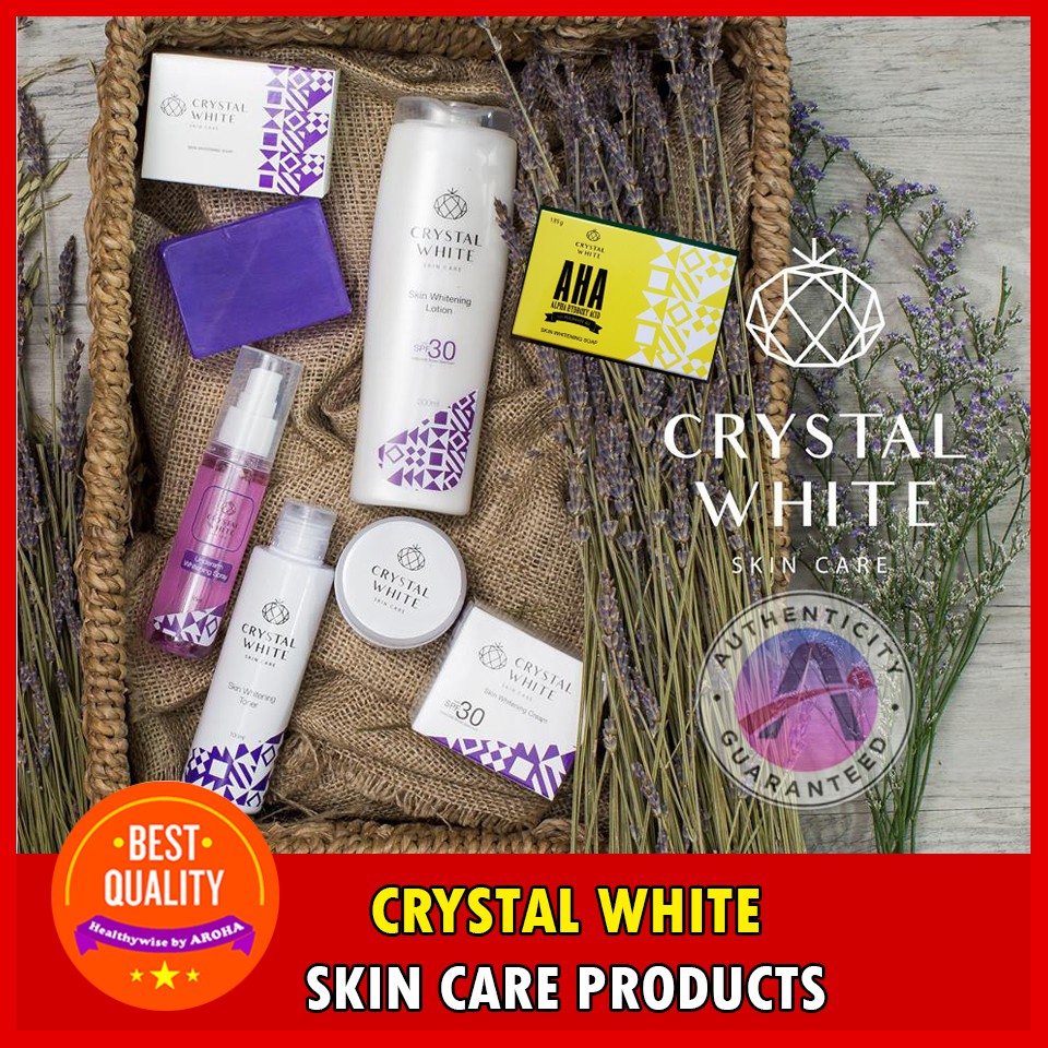 Crystal White Skin Whitening Soap Cream Lotion Toner Deo Spray