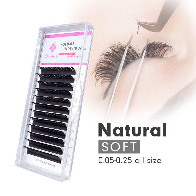 Genielash Pc D Curl Individual Eyelash Extension Natural Soft Mink