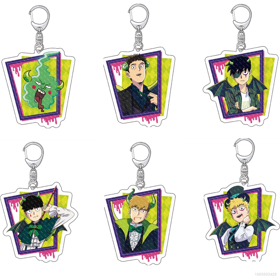 YB3 Mob Psycho 100 Keychain Anime Keyring Acrylic Cute Bag Pendant