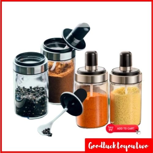 GSDPK Glass Jar Spice Airtight Containers Condiment Salt Seasoning