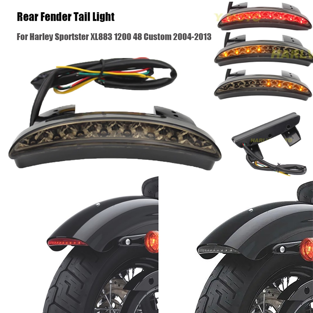 Smoke LED Chopped Fender Edge Tail Brake Running Light Turn Signal For