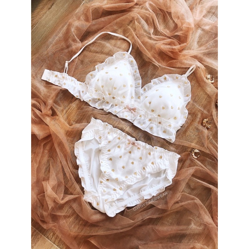 Golden HEART HEART Lingerie Set Shopee Philippines