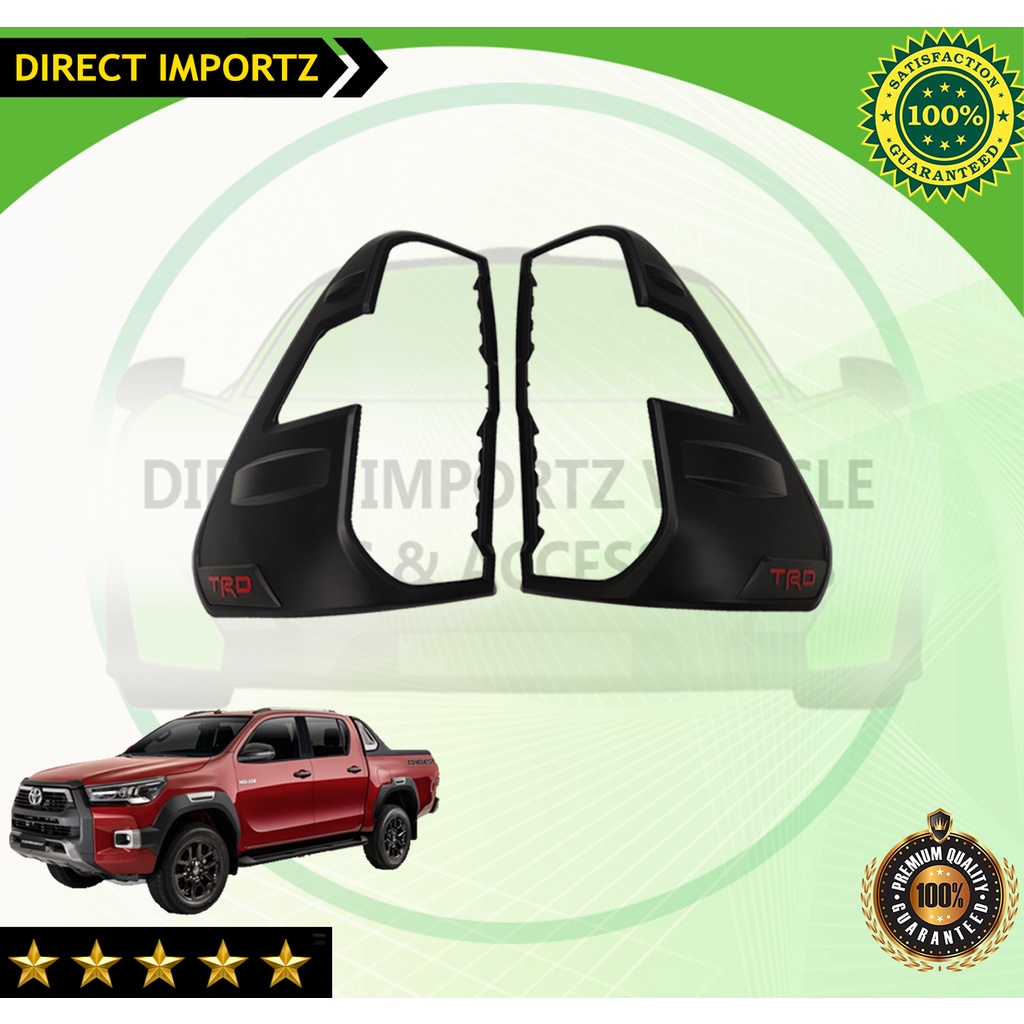 Toyota Hilux Conquest Taillight Cover Matte Black Trd Logo