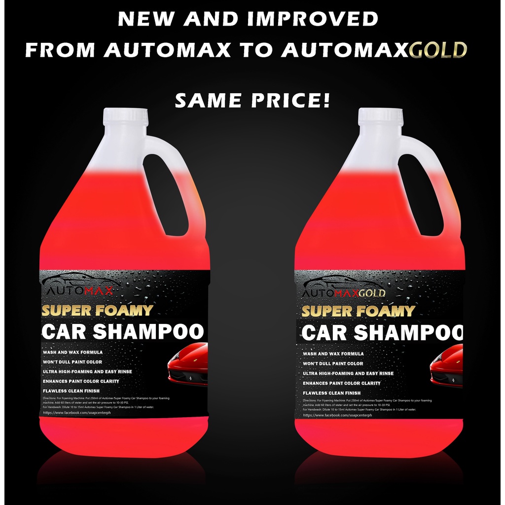 Gallon Automax Gold Super Foamy Car Shampoo Wash And Wax Formula