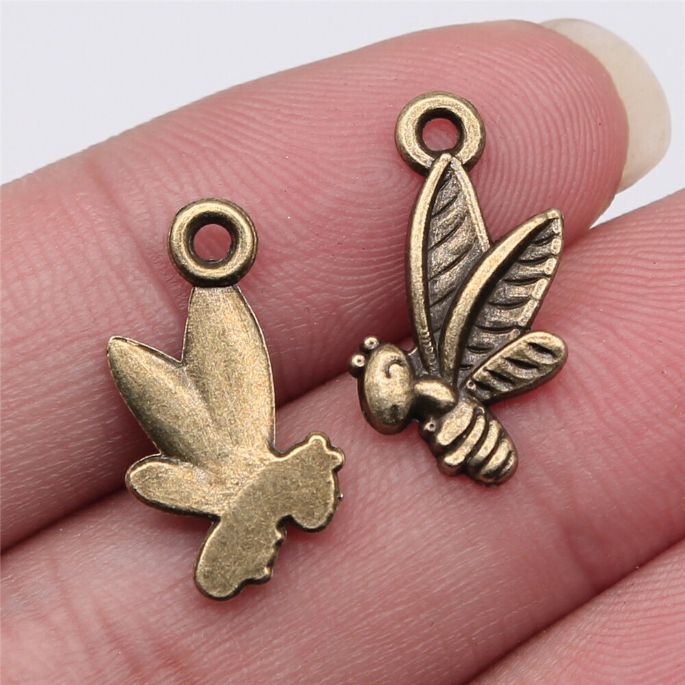 20pcs 19x15mm Antique Silver Color Bee Charm DIY Vintage DIY