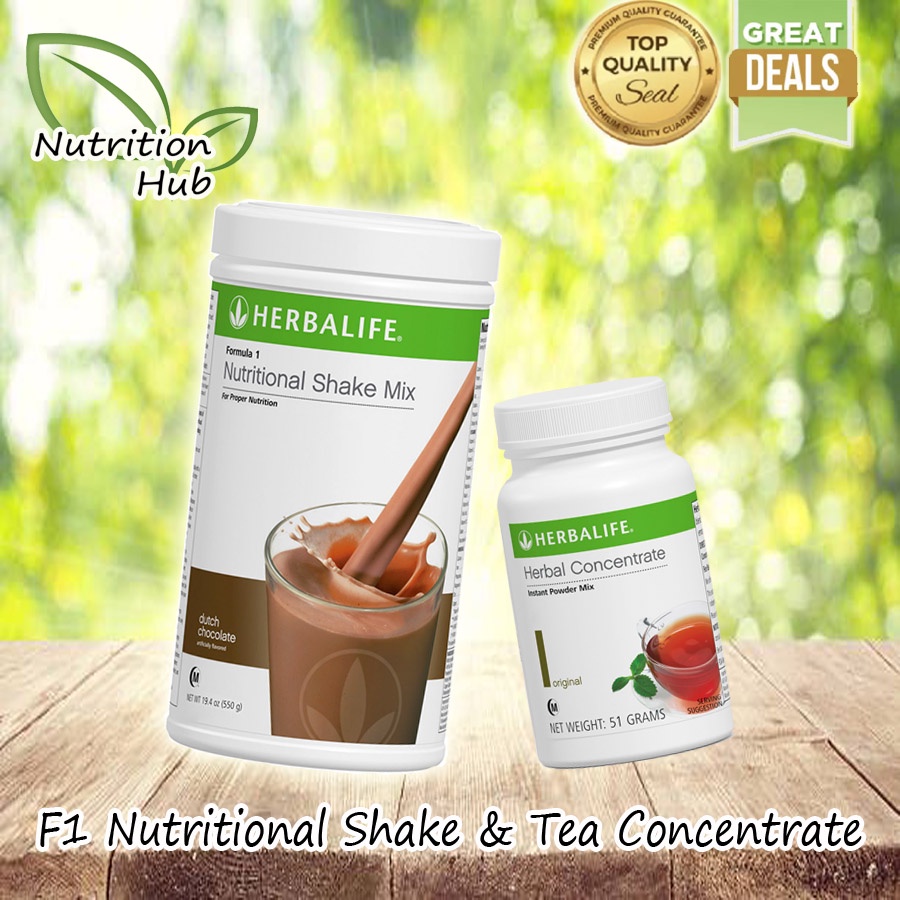 Herbalife F1 Nutritional Shake Mix And Herbal Tea Concentrate Set