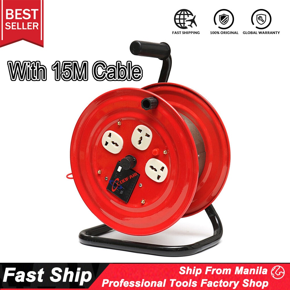 15M 30M 50M Heavy Duty Cable Reel Extension Wire 15 30 50 Meters Power