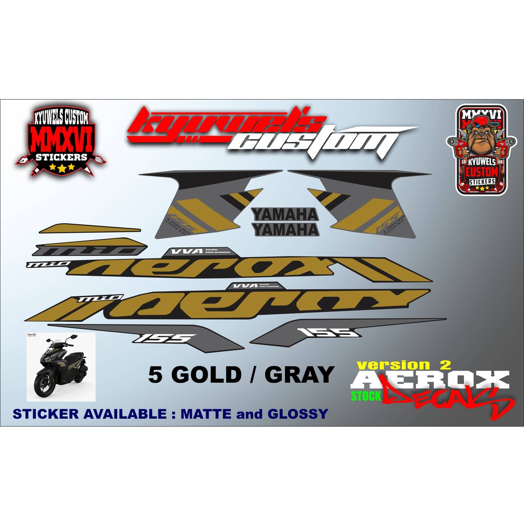 AEROX V2 STOCK DECALS STICKER Shopee Philippines