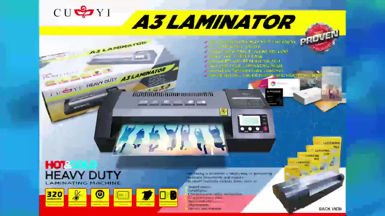 Cuyi A A Size Laminator Hot Cold Reverse Function V Heavy Duty Laminating Machine Shopee