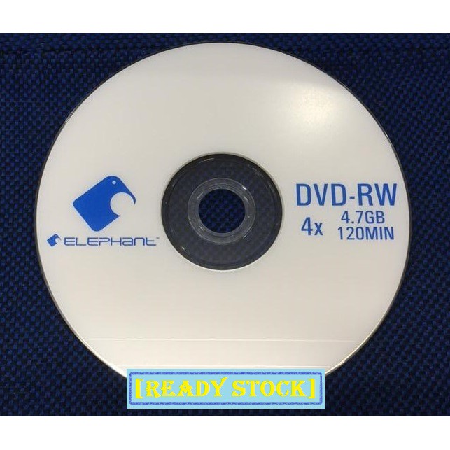 ELEPHANT DVD Re Writable DVD RW DISC 4X 4 7GB 120MIN 1piece Foc Cd