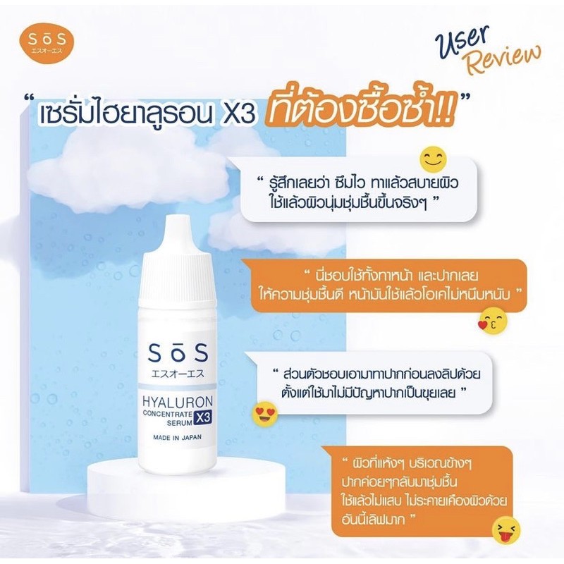 SOS Hyaluron X3 Concentrate Serum 10 Ml For Moisturized Radiant Skin