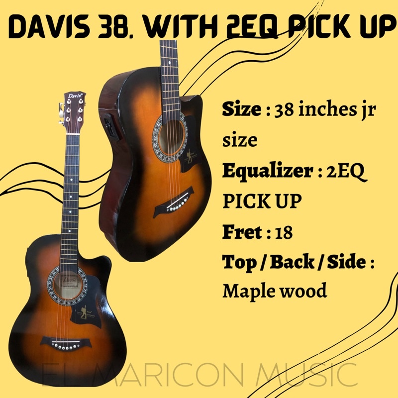 Davis Jg C Electric Acoustic Guitar Eq Shopee Philippines