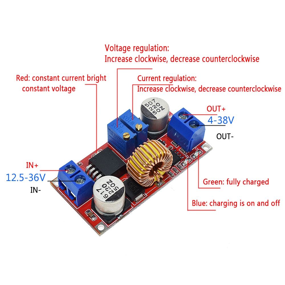 Original 5A 12A DC To DC CC CV Lithium Battery Step Down Charging Board