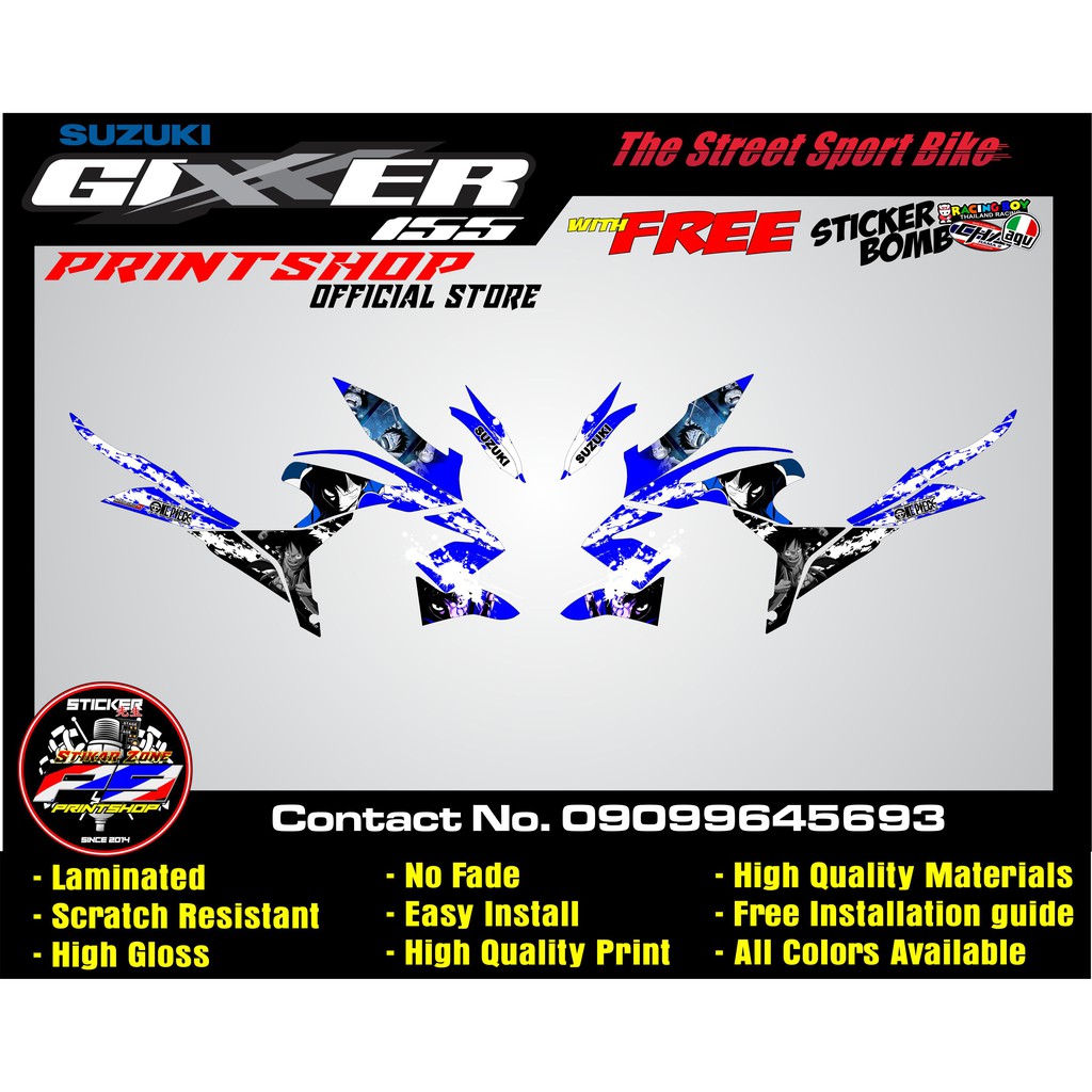 Gixxer Suzuki Full Set Sticker Decals High Quality And Durable