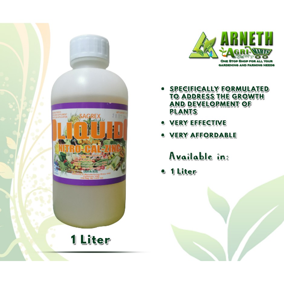 Grow More Sagrex Liquid Chelate Nitro Cal Zinc Liter Shopee Philippines