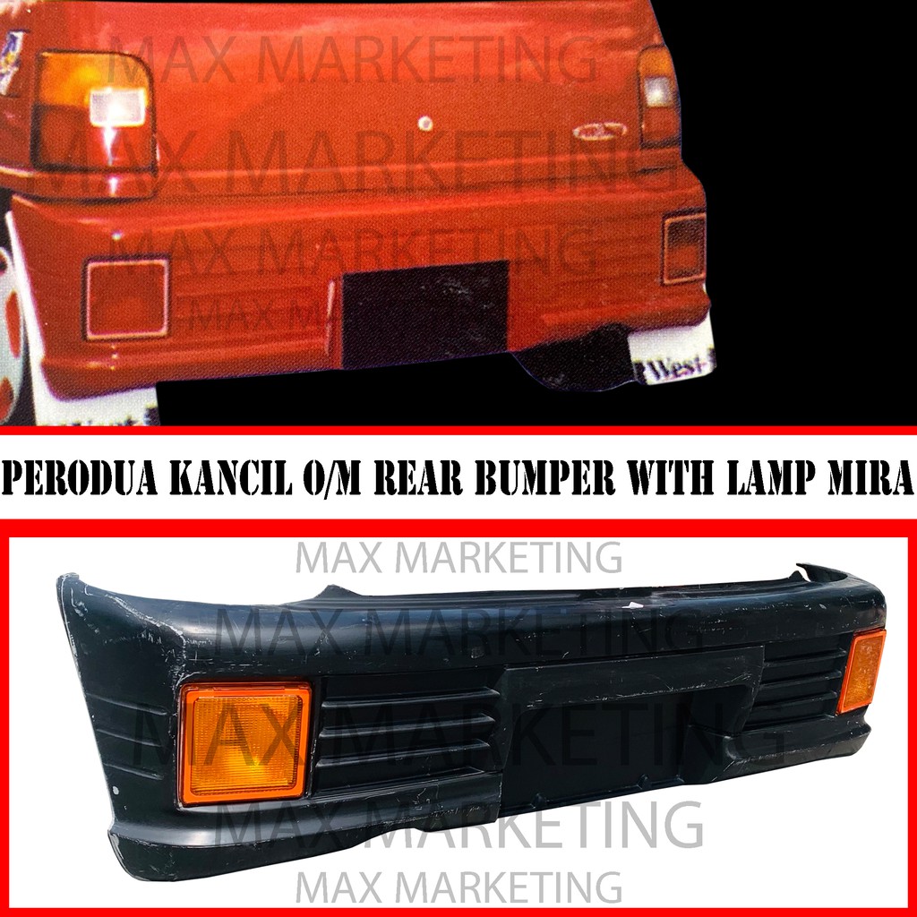 B0327 CAR BODYKIT PERODUA KANCIL O M REAR BUMPER WITH LAMP MIRA FIBER