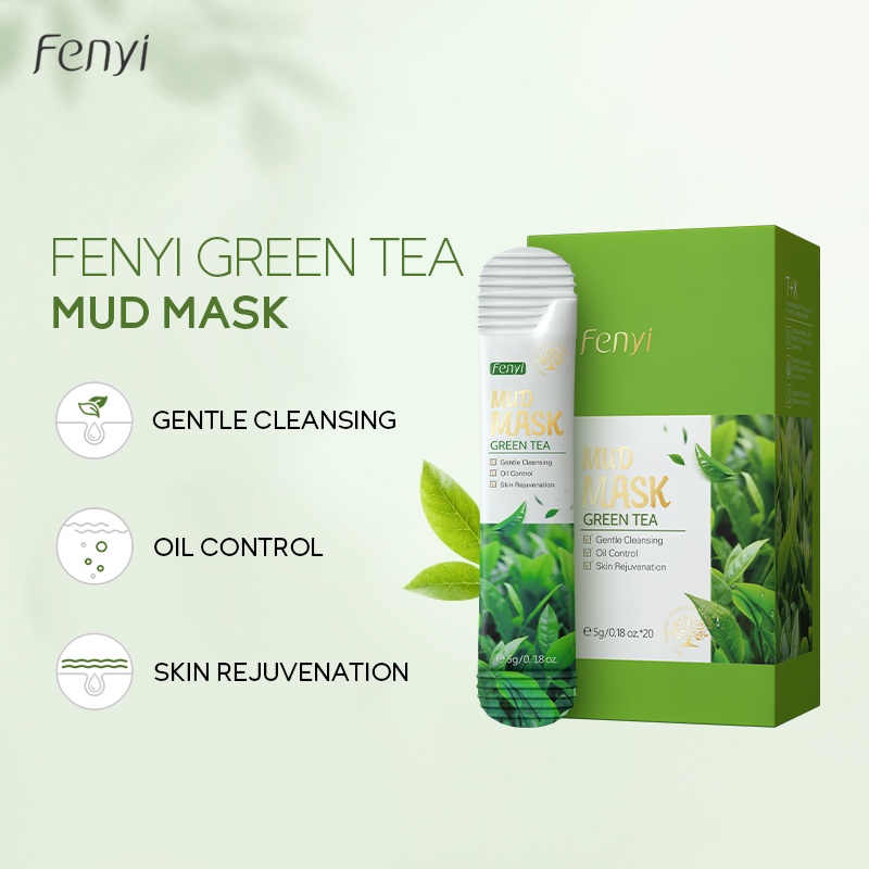 Fenyi Green Tea Face Mud Mask Blackheads Removal Oil Control 20pcs