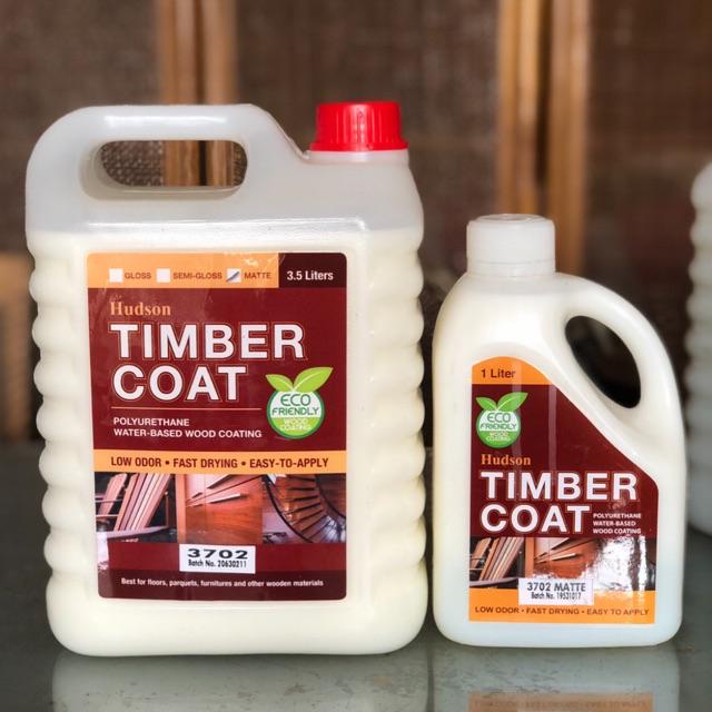 Hudson Timber Coat Polyurethane Water Based Wood Coating 3 5L And 1L