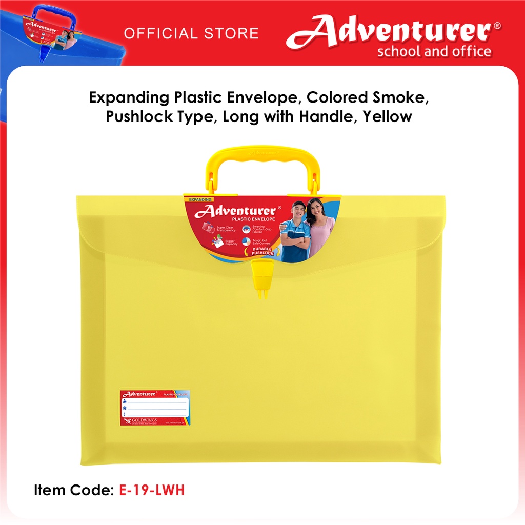 Adventurer Expanding Plastic Envelope Colored Smoke Pushlock Type