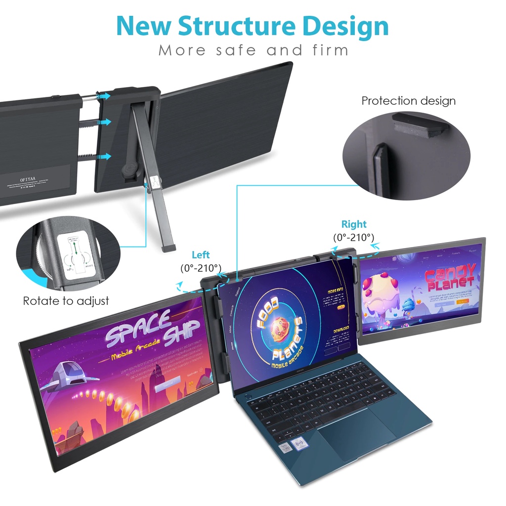 Ofiyaa P Pro Portable Monitor For Laptop Dual Monitor Screen