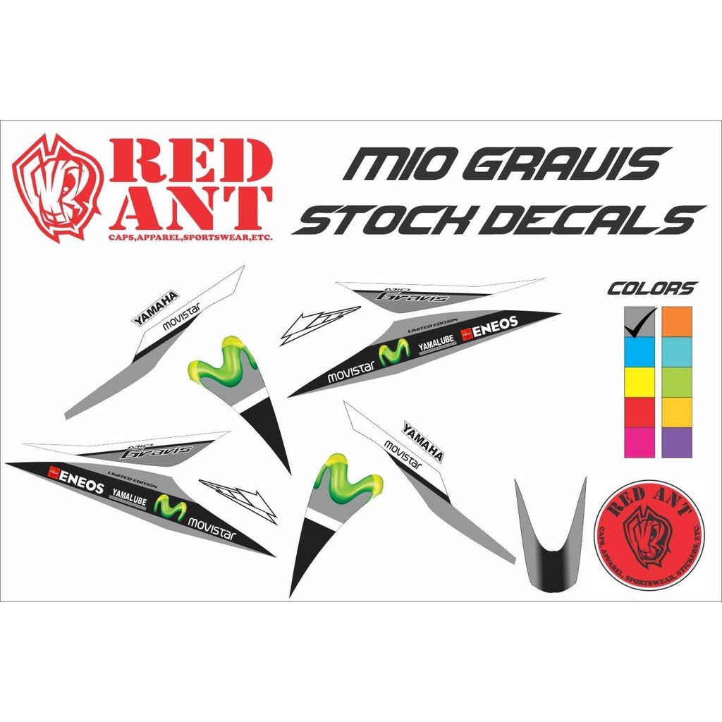 Mio Gravis Monster Stock Glossy Decals Shopee Philippines