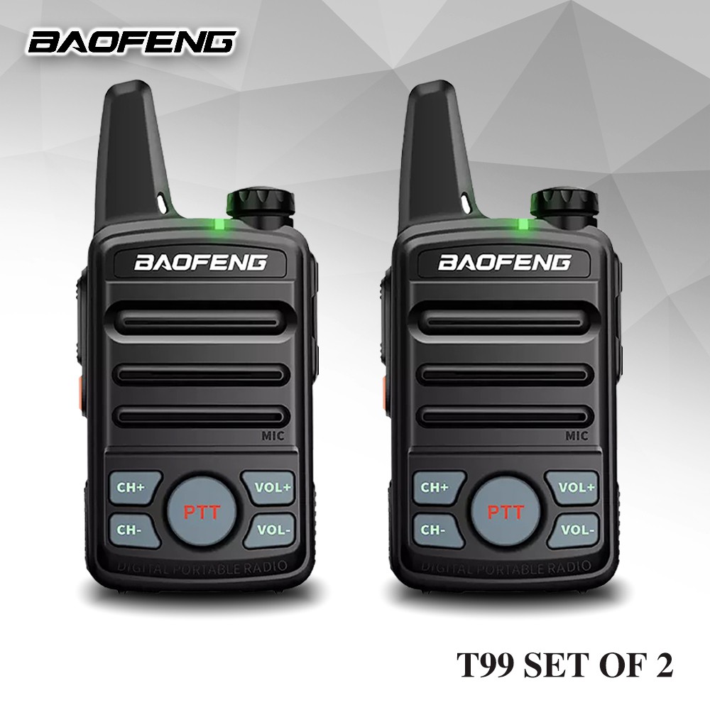 Baofeng BF T99mini Mini Two Way Radio Walkie Talkie Set Of 2 Black