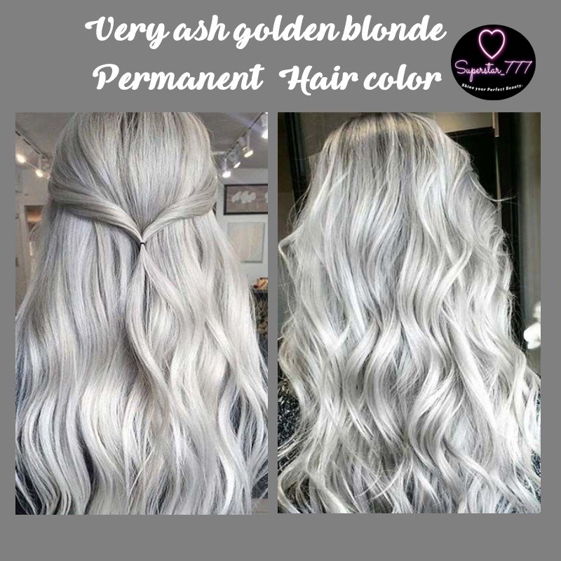 Very Ash Golden Blonde Permanent Hair Color Set Shopee Philippines