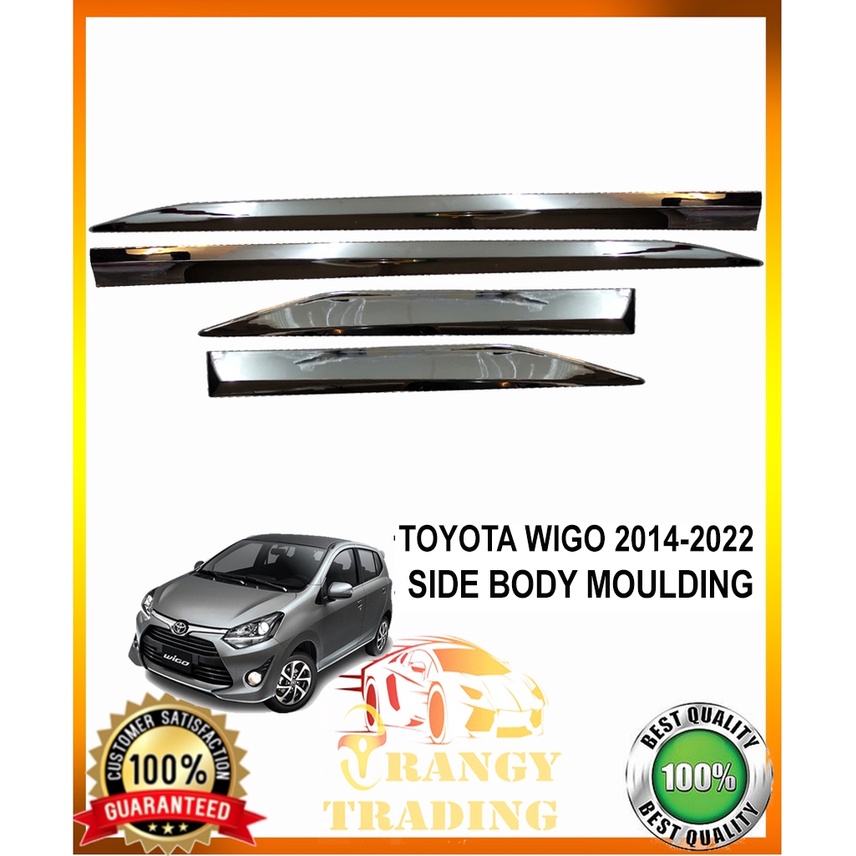 Toyota Wigo 2014 To 2022 OEM Side Body Moulding Trim Black Chrome