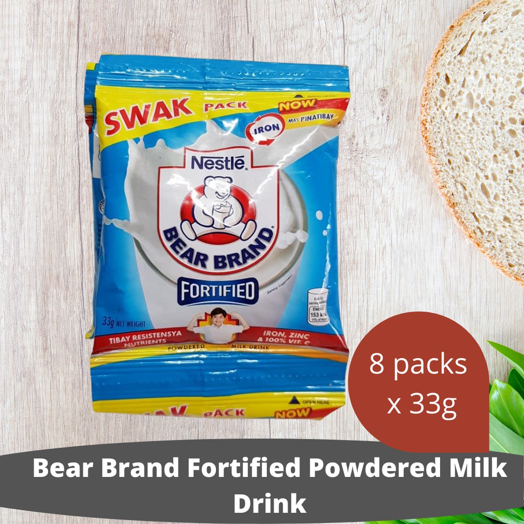 Nestle Bear Brand Fortified Powdered Milk Drink Swak Pack 33g X 8 Packs